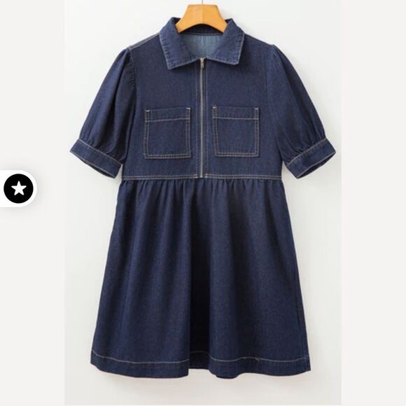 NWT Mable/Anthropologie Diana Denim Mini Dress - Picture 4 of 7